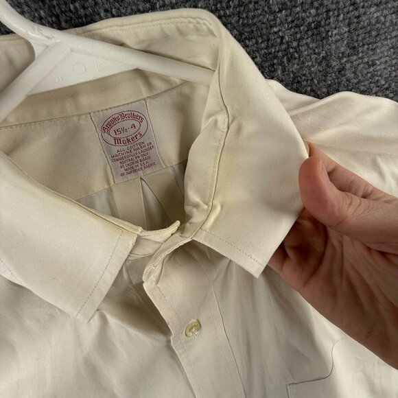 VTG Brooks Brothers Makers Yellow 15.5 34 Long Sleeve Button Up Made USA Cotton* - Picture 12 of 16